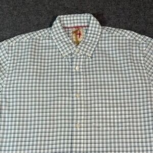 Relwen Huntsman Blues Plaid Button Down Long Sleeve Shirt Men's Cotton Sz L NWT‎